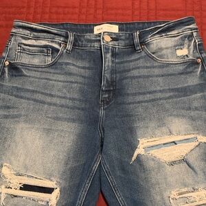 BKE Size 32 High Rise Factory Distressed Denim Jeans EXCELLENT